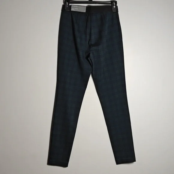 TALBOTS NWT Soho Leggings Green/Blue Tartan Print Size 2 - Picture 8 of 16